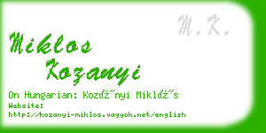 miklos kozanyi business card